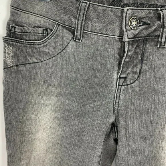 Delia's 1 / 2 Morgan Jeans Distress Slim Skinny Gray Juniors - Picture 6 of 6